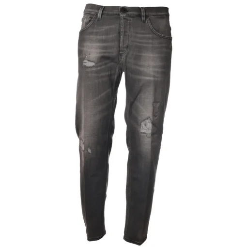 Dondup - Jeans Straight Leg with Stitched Tears - Gray - Trousers - Luxury Exclusive Collection - Avvenice