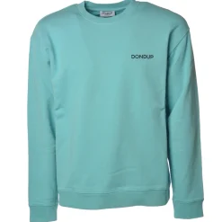 Dondup - Long-Sleeved Crewneck with Logo - Blue Tiffany - Sweatshirt - Luxury Exclusive Collection - Avvenice^ Sweatshirts