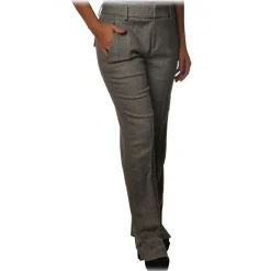 Dondup - Model Egle Pants in Herringbone Pattern - Grey - Trousers - Luxury Exclusive Collection - Avvenice^ Trousers