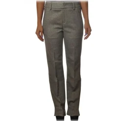 Dondup - Model Egle Pants in Herringbone Pattern - Grey - Trousers - Luxury Exclusive Collection - Avvenice^ Trousers