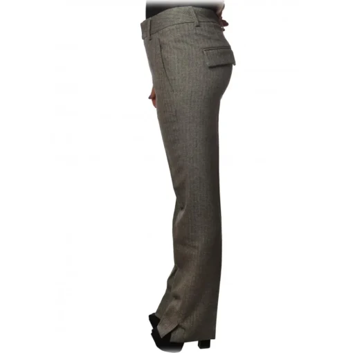 Dondup - Model Egle Pants in Herringbone Pattern - Grey - Trousers - Luxury Exclusive Collection - Avvenice^ Trousers