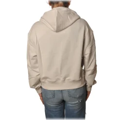 Dondup - Oversize Sweatshirt with Hood - Cream - Sweatshirt - Luxury Exclusive Collection - Avvenice