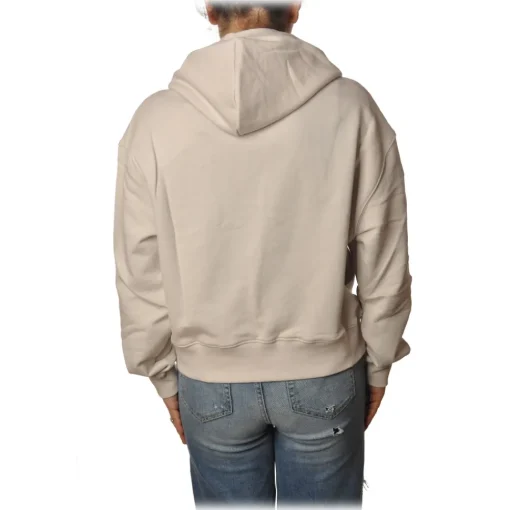 Dondup - Oversize Sweatshirt with Hood - Cream - Sweatshirt - Luxury Exclusive Collection - Avvenice