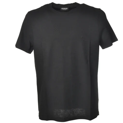 Dondup - Short-Sleeved T-shirt with Metal Logo on One Side - Black - T-shirt - Luxury Exclusive Collection - Avvenice^ T-shirt