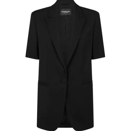 Dondup - Single Breasted Short Sleeve Blazer - Black - Jacket - Luxury Exclusive Collection - Avvenice^ Jackets