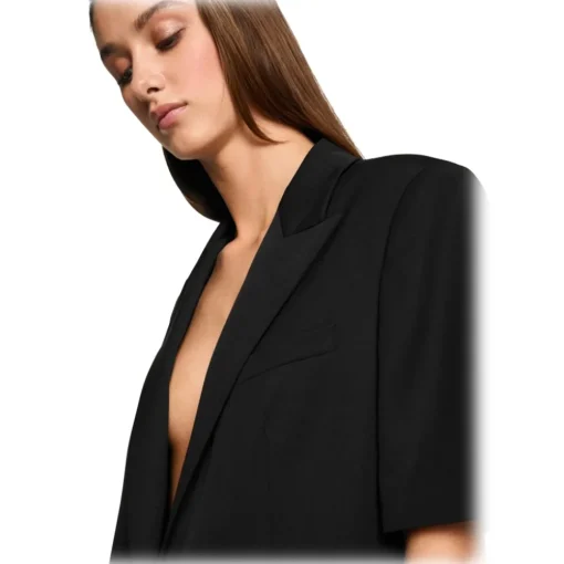 Dondup - Single Breasted Short Sleeve Blazer - Black - Jacket - Luxury Exclusive Collection - Avvenice^ Jackets