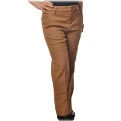 Dondup - Straight Leg Trousers with Strap - Beige - Trousers - Luxury Exclusive Collection - Avvenice^ Trousers