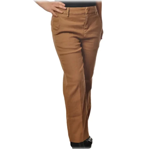 Dondup - Straight Leg Trousers with Strap - Beige - Trousers - Luxury Exclusive Collection - Avvenice^ Trousers
