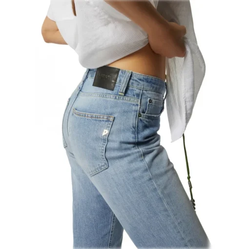 Dondup - Unwashed Canvas Cropped Jeans - Blue - Trousers - Luxury Exclusive Collection - Avvenice^ Trousers