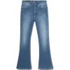 Dondup - Washed Canvas Trumpet Jeans - Blue - Trousers - Luxury Exclusive Collection - Avvenice