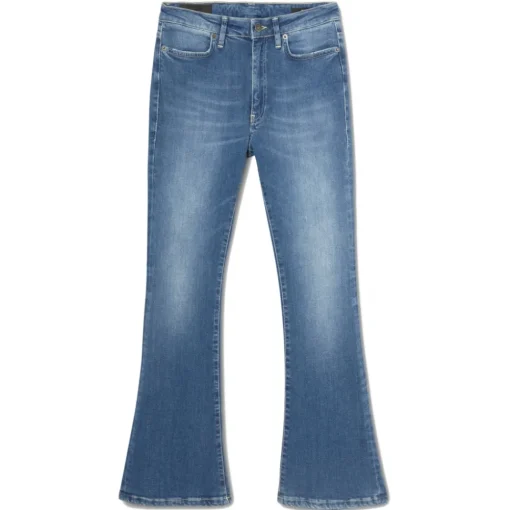 Dondup - Washed Canvas Trumpet Jeans - Blue - Trousers - Luxury Exclusive Collection - Avvenice