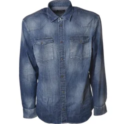 Dondup - Washed Denim Shirt with Buttons - Denim Blue - Shirt - Luxury Exclusive Collection - Avvenice^ Shirts