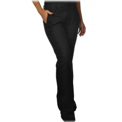 Dondup - Wide Leg Trousers Saffie Model - Black - Trousers - Luxury Exclusive Collection - Avvenice^ Trousers