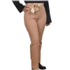 Elisabetta Franchi - Bell Pant with Logo Sash - Beige - Trousers - Made in Italy - Luxury Exclusive Collection - Avvenice^ Trousers