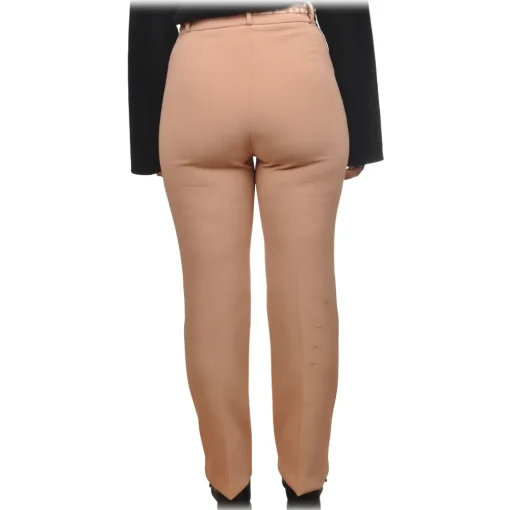 Elisabetta Franchi - Bell Pant with Logo Sash - Beige - Trousers - Made in Italy - Luxury Exclusive Collection - Avvenice^ Trousers