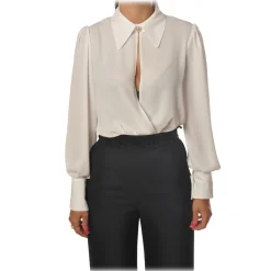Elisabetta Franchi - Body with Long Sleeve - White - Shirt - Made in Italy - Luxury Exclusive Collection - Avvenice^ Shirts