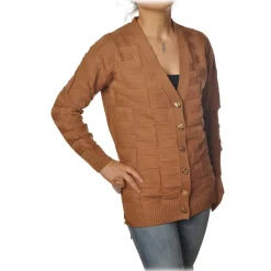 Elisabetta Franchi - Cardigan with Jewel Buttons - Mou - Pullover - Made in Italy - Luxury Exclusive Collection - Avvenice^ Knitwears