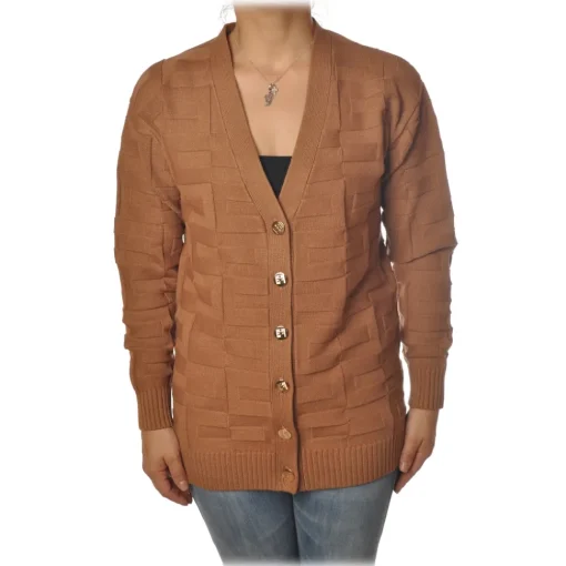 Elisabetta Franchi - Cardigan with Jewel Buttons - Mou - Pullover - Made in Italy - Luxury Exclusive Collection - Avvenice^ Knitwears