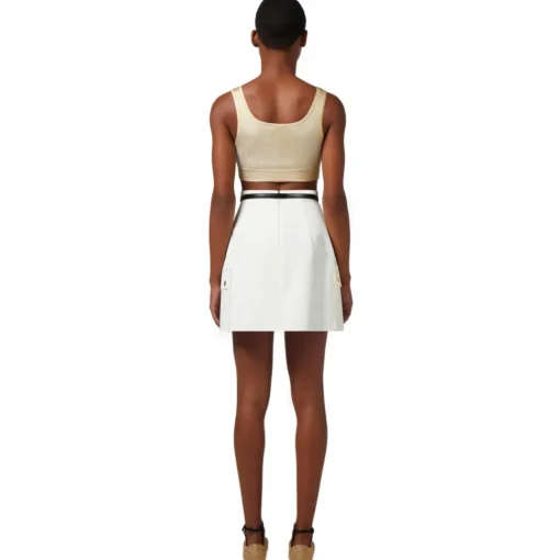 Elisabetta Franchi - Coated Crop Top - Gold - Top - Made in Italy - Luxury Exclusive Collection - Avvenice^ Tops