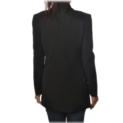 Elisabetta Franchi - Double-Breasted Model with Long Sleeve - Black - Jacket - Made in Italy - Luxury Exclusive Collection - Avvenice^ Jackets