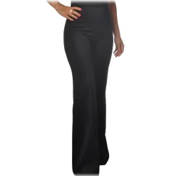 Elisabetta Franchi - High Waisted Wide Leg Trousers - Black - Trousers - Made in Italy - Luxury Exclusive Collection - Avvenice