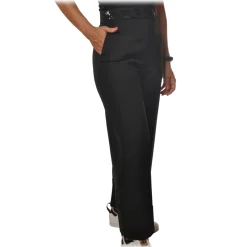 Elisabetta Franchi - High Waisted Wide Leg Trousers - Black - Trousers - Made in Italy - Luxury Exclusive Collection - Avvenice^ Trousers