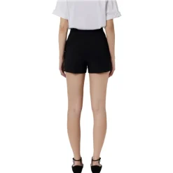 Elisabetta Franchi - High Waisted Shorts in Technical Fabric - Black - Trousers - Made in Italy - Luxury Exclusive Collection - Avvenice^ Trousers