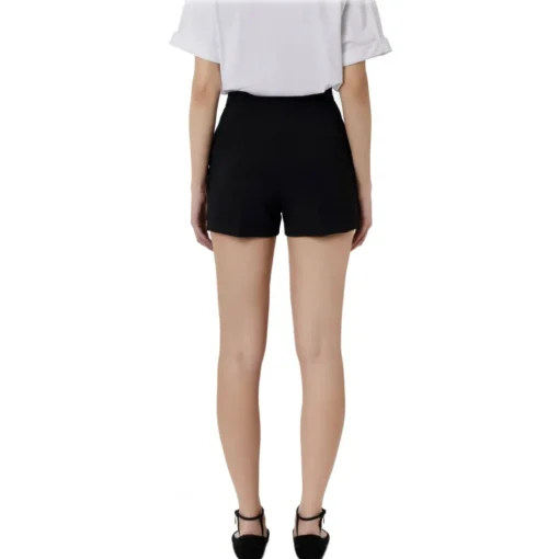 Elisabetta Franchi - High Waisted Shorts in Technical Fabric - Black - Trousers - Made in Italy - Luxury Exclusive Collection - Avvenice^ Trousers