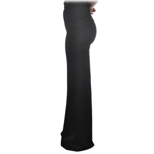 Elisabetta Franchi - High Waisted Wide Leg Trousers - Black - Trousers - Made in Italy - Luxury Exclusive Collection - Avvenice