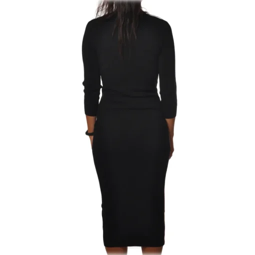 Elisabetta Franchi - High-Neck Sheath Dress - Black - Dress - Made in Italy - Luxury Exclusive Collection - Avvenice^ Dresses