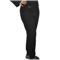 Elisabetta Franchi - High-Waisted Model - Black - Trousers - Made in Italy - Luxury Exclusive Collection - Avvenice^ Trousers