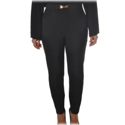 Elisabetta Franchi - High-Waisted Model with Zip - Black - Trousers - Made in Italy - Luxury Exclusive Collection - Avvenice^ Trousers