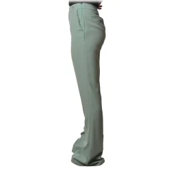 Elisabetta Franchi - High-Waisted Flare Trousers - Aquamarine - Trousers - Made in Italy - Luxury Exclusive Collection - Avvenice^ Trousers