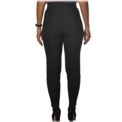 Elisabetta Franchi - High-Waisted Straight Leg - Black - Trousers - Made in Italy - Luxury Exclusive Collection - Avvenice^ Trousers