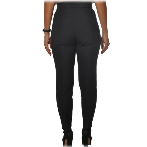 Elisabetta Franchi - High-Waisted Straight Leg - Black - Trousers - Made in Italy - Luxury Exclusive Collection - Avvenice^ Trousers
