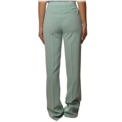 Elisabetta Franchi - High-Waisted Flare Trousers - Aquamarine - Trousers - Made in Italy - Luxury Exclusive Collection - Avvenice^ Trousers