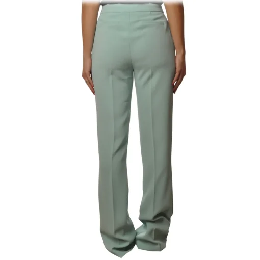 Elisabetta Franchi - High-Waisted Flare Trousers - Aquamarine - Trousers - Made in Italy - Luxury Exclusive Collection - Avvenice^ Trousers