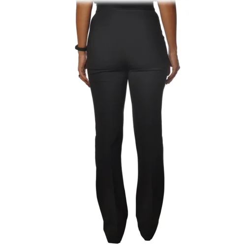 Elisabetta Franchi - High-Waisted with Flared Leg - Black - Trousers - Made in Italy - Luxury Exclusive Collection - Avvenice