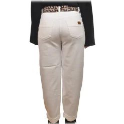 Elisabetta Franchi - Jeans with Removable Logo Ribbon Belt - White - Trousers - Made in Italy - Luxury Exclusive Collection - Avvenice^ Trousers
