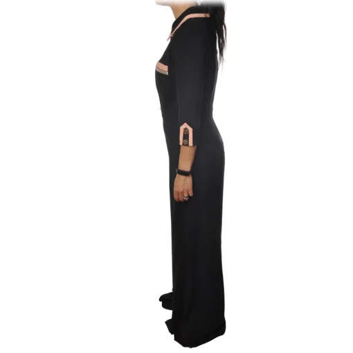 Elisabetta Franchi - Jumpsuit Palazzo Model - Black/Pink - Dress - Made in Italy - Luxury Exclusive Collection - Avvenice