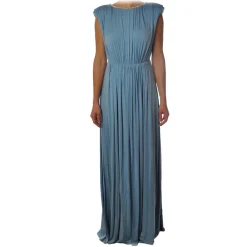 Elisabetta Franchi - Long Dress with Pearl Necklace - Sugar Paper - Dress - Made in Italy - Luxury Exclusive Collection - Avvenice^ Jackets | Dresses