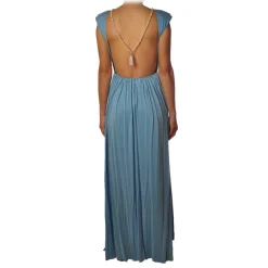 Elisabetta Franchi - Long Dress with Pearl Necklace - Sugar Paper - Dress - Made in Italy - Luxury Exclusive Collection - Avvenice^ Jackets | Dresses
