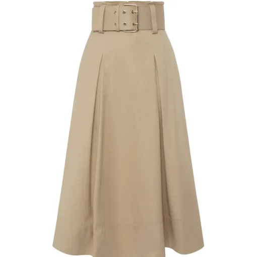 Elisabetta Franchi - Midi Skirt with Darts and Belt - Beige - Skirt - Made in Italy - Luxury Exclusive Collection - Avvenice^ Skirts