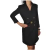 Elisabetta Franchi - Mini Dress Frock Coat Model - Black - Dress - Made in Italy - Luxury Exclusive Collection - Avvenice