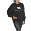 Elisabetta Franchi - Oversized Sweatshirt with Logo - Black - Sweatshirt - Made in Italy - Luxury Exclusive Collection - Avvenice^ Sweatshirts