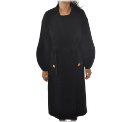 Elisabetta Franchi - Oversize Coat with Two Patch - Black - Jacket - Made in Italy - Luxury Exclusive Collection - Avvenice^ Jackets