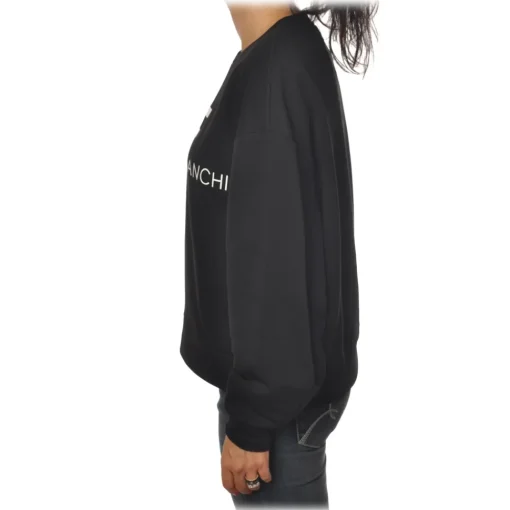Elisabetta Franchi - Oversized Sweatshirt with Logo - Black - Sweatshirt - Made in Italy - Luxury Exclusive Collection - Avvenice^ Sweatshirts
