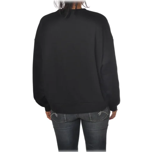 Elisabetta Franchi - Oversized Sweatshirt with Logo - Black - Sweatshirt - Made in Italy - Luxury Exclusive Collection - Avvenice^ Sweatshirts