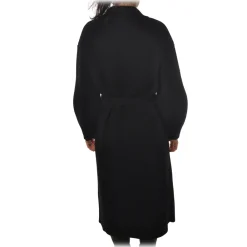 Elisabetta Franchi - Oversize Coat with Two Patch - Black - Jacket - Made in Italy - Luxury Exclusive Collection - Avvenice^ Jackets