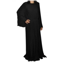 Elisabetta Franchi - Pleated Lurex Fabric Dress - Black - Dress - Made in Italy - Luxury Exclusive Collection - Avvenice^ Jackets | Dresses